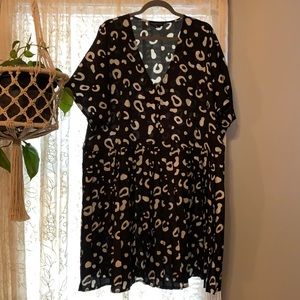 ASOS black and white pleated dress